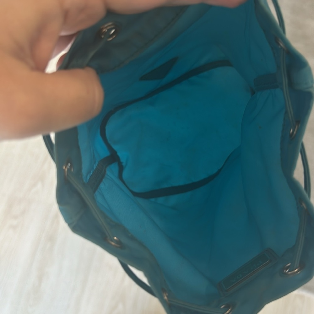 Prada nylon turquoise drawstring pouch - Picture 6 of 7